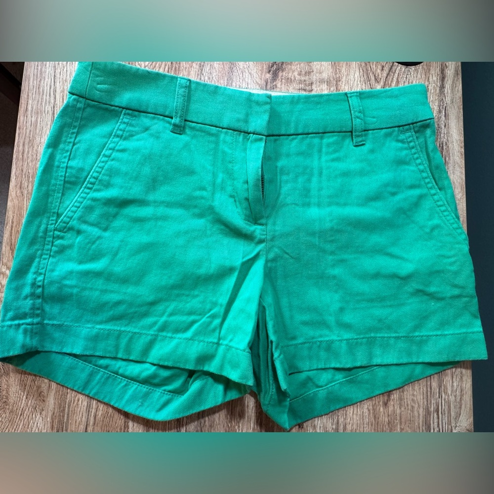 J. Crew Green Shorts Lightweight Cotton Blend